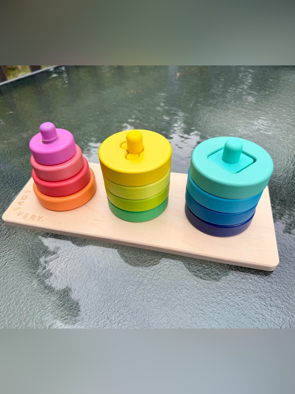 Lovevery Wooden Stacking Peg Toy - Complete Set